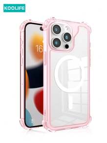 1pc Koolife Angel Eye Large Hole Transparent Shockproof Magnetic Phone Protective Case, Four Corner Anti-Drop Compatible With Iphone 16/16 Pro/16 Plus/16 Pro Max/11/12/12 Pro/12 Pro Max/13/13 Pro/13 Pro Max/14/14 Plus/14 Pro/14 Pro Max/15/15 Pro/15 Plus/15 Pro Max