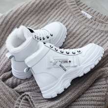 Women's Warm Winter Snow Boots BootsWaterproof Comfortable Combat Boots - trắng - Xem 3