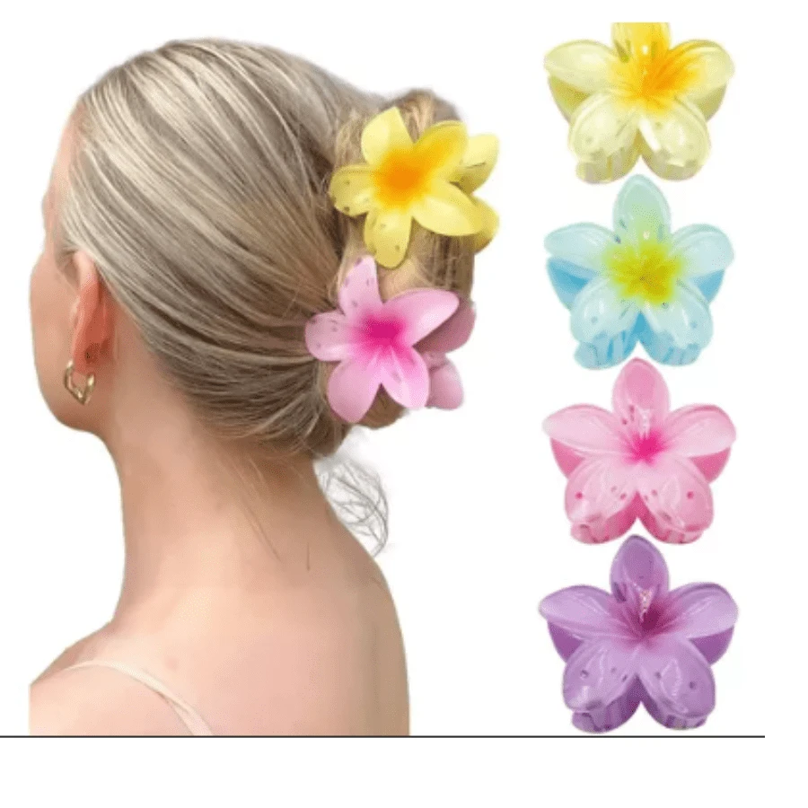 Piranha de Cabelo Formato de Flor da Moda Feminina Cabelos Penteados Presilha Prendedor Rosas - Preto - Visão 1