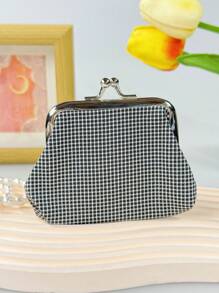 按扣开合的布质格子零钱包 - 格子 - 查看 12