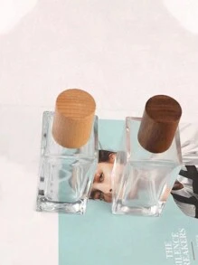 1 件 30 毫升高端木盖玻璃香水喷雾瓶，可再填充香水、爽肤水、精油醒酒器，适合作为礼物