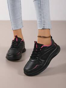 Women's Shoes Spring And Autumn Leather Waterproof Leisure Sports Shoes Light Non-Slip Soft Sole Running Shoes Special Price, Spring And Autumn Brand Women's Shoes Black Leather Waterproof Sports Shoes Light Soft Sole Daddy Shoes Non-Slip Wear-Resistant Travel Shoes, Running Shoes Women's Autumn And Winter New Leather Waterproof Running Shoes Light Soft Sole Casual Shoes Cushioned Elastic, Leather Waterproof Student Sports Casual Shoes Korean Version Of Thick Sole Travel Shoes, Waterproof Leather Shoes Female McDonald's Long Standing Feet Spring And Autumn Black Work Shoes Non-Slip Mother Kitchen Shoes, Ghost Walking Shoes New Breathable Square Dance Shoes Female Soft Sole Fitness Jump Shoes Casual Sports Shoes, Play Badminton Shoes Women's Four Seasons Breathable Ultra-Light Cushioned Training Volleyball Tennis Shoes, High Quality Women's Shoes Ultra-Light Soft Sole Women's Sports Leisure Running Shoes Family Shoes, All Lightweight Non-Slip Travel Running Women's Shoes - Black - View 9