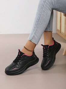 Women's Shoes Spring And Autumn Leather Waterproof Leisure Sports Shoes Light Non-Slip Soft Sole Running Shoes Special Price, Spring And Autumn Brand Women's Shoes Black Leather Waterproof Sports Shoes Light Soft Sole Daddy Shoes Non-Slip Wear-Resistant Travel Shoes, Running Shoes Women's Autumn And Winter New Leather Waterproof Running Shoes Light Soft Sole Casual Shoes Cushioned Elastic, Leather Waterproof Student Sports Casual Shoes Korean Version Of Thick Sole Travel Shoes, Waterproof Leather Shoes Female McDonald's Long Standing Feet Spring And Autumn Black Work Shoes Non-Slip Mother Kitchen Shoes, Ghost Walking Shoes New Breathable Square Dance Shoes Female Soft Sole Fitness Jump Shoes Casual Sports Shoes, Play Badminton Shoes Women's Four Seasons Breathable Ultra-Light Cushioned Training Volleyball Tennis Shoes, High Quality Women's Shoes Ultra-Light Soft Sole Women's Sports Leisure Running Shoes Family Shoes, All Lightweight Non-Slip Travel Running Women's Shoes - Black - View 7