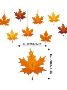 8pcs Autumn Birthday Party Decoration, Maple Leaf Hanging Ornaments, Thanksgiving Fall Decor,Home Decor ,Room Decor,Wall Decor
