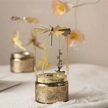 1pc CITTA Automatic Rotation Smokeless Aroma Candle, Romantic Fragrance Candle Carousel, Delicate Floating Carved Decoration For Home Use, Long-Lasting Fragrance, Interesting Aroma Candle Lamp For Home Party, Gift For Girlfriend - 85g - View 5