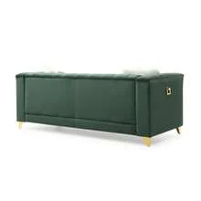 Russell Tufted Upholstery Sofa Finished In Velvet Fabric In Green - 大型組合沙發 - 查看 3