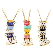 Collar Dije Moda De Superior Taza Té Para Mujer 3pc - A - Ver 1