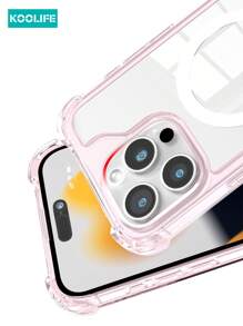 1pc Koolife Angel Eye Large Hole Transparent Shockproof Magnetic Phone Protective Case, Four Corner Anti-Drop Compatible With Iphone 16/16 Pro/16 Plus/16 Pro Max/11/12/12 Pro/12 Pro Max/13/13 Pro/13 Pro Max/14/14 Plus/14 Pro/14 Pro Max/15/15 Pro/15 Plus/15 Pro Max