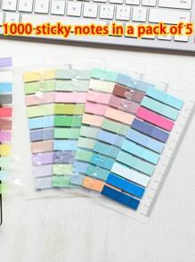 1000 Sticky Notes Total Of 5 Different Colors And Styles Index Stickers School Season Student Labels Stickers Stationery Classification Stickers Office Supplies Issued 5 - Multicolor - View 1
