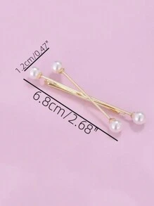 1 kẹp tóc hình chữ thập ngọc trai giả màu vàng X kẹp tóc kẹp tóc kẹp tóc đơn giản kẹp bên mũ cô dâu cho phụ nữ phụ kiện tóc phù dâu, thích hợp cho phụ nữ đi dự tiệc, phong cách tiên nữ thanh lịch cho lễ Halloween - Vàng - Xem 8