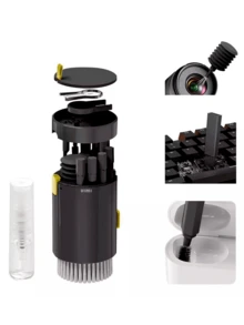 Limpiador De Teclado Kit De Limpieza Portátil Para Celular Pc Laptop 20 en 1 Cepillo De Limpieza de Teclado Multifuncional Para la Limpieza de Cámaras Digitales - Negro - Ver 4