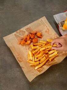 100 张烘焙纸、羊皮纸、三明治包装纸、烘焙用品 - 原木色 - 查看 3