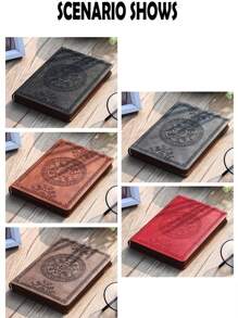 The 140-Page Retro Style Pu Leather Notebook Office Executive Ideal Stationery Gift For Writers And Journalists With Classic Patterned Elegant Diaries Back To School