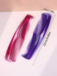 6 Pieces Professional Finishing Comb Set - Anti-Static, Color Gradient, Color Fine Tooth Normal Hair - Portable, Decontaminate, Styling, Smooth Comb Salon Quality Results, Wide Tooth Flat Comb - Multicolor - View 5