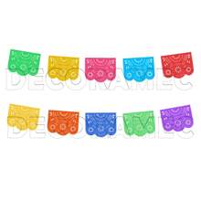 DECORAMEC PAPER CRAFT Papel Picado Enramada Destellos Tira de Plastico Picado DECORAMEC decoracion para toda ocasion - Multicolor - Ver 6