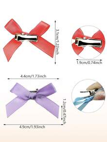 50 CÁI Nơ Tóc Nhỏ, Kẹp Tóc Nơ Ruy Băng Cho Bé Gái, Kẹp Tóc Nơ Barrettes Kẹp Tóc Nơ Nhỏ Phụ Kiện Tóc Cho Bé Gái - Nhiều màu - Xem 3