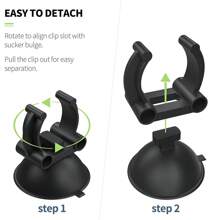 4 pezzi Clip portacavo riscaldatore per acquario con ventosa da 2,5 cm, porta-riscaldatore a barra standard nero per l'acquario dei pesci (non per tubi di aviazione)