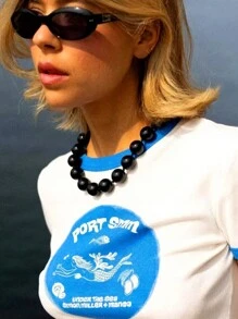 imoli 1件装时尚亚克力多巴胺彩色串珠几何圆形项链，女士派对礼物，情人节饰品（手链尺寸可定制，珠子数量不定） - 彩色 - 查看 2