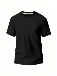 Kit 5 Plain Basic T-Shirt 100% Cotton Thread 30.1 Men's Unisex Breathable Reinforced Costume Fast Shipping!! - màu đen - Xem 2