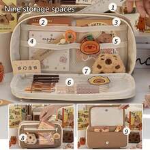 1 件大容量透明铅笔盒，可爱文具袋 - 彩色 - 查看 4