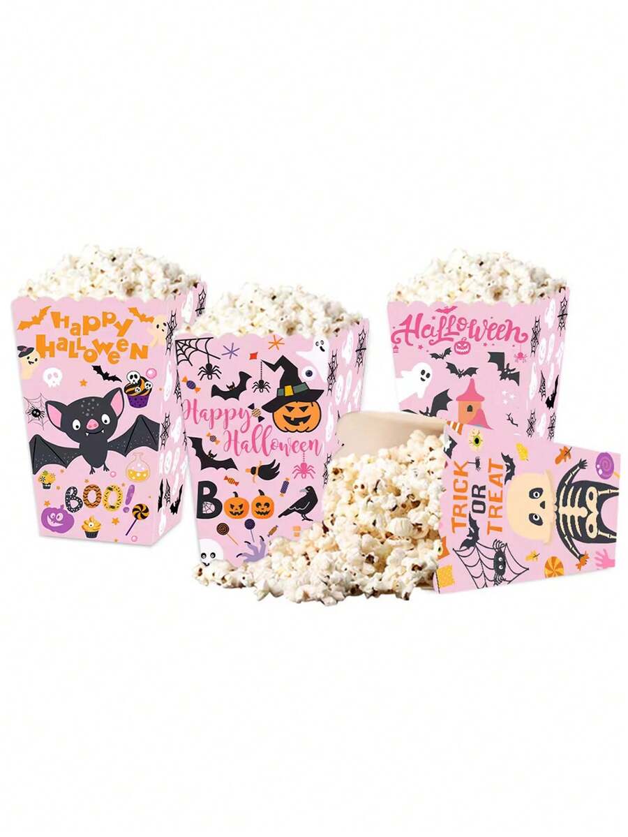 4 nuevas cajas de palomitas con hebillas de terror de Halloween, decoraciones para fiestas (estilo aleatorio) - Multicolor - Ver 1