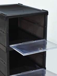 Kit 3 Caixa Organizador De Plástico Para Sapato Tênis Chinelo Dobrável Empilhável Sapateira Vertical Caixa Sapato Tênis Armário Organizador Portátil