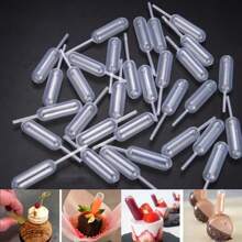 50/100pcs Mini Cupcake Droppers Squeezable Pipette Dessert Droppers Teddy Cake Decorations - Transparent - View 1