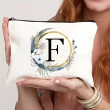 Nécessaire Personalizado com Coroa de Flores Boêmia e Monograma, Bolsa de Presente Personalizada, Necessaire de Cosméticos Fofo, Adequado para Casamento, Aniversário, Festival, Presente Ideal para Mulheres, Mães, Professoras, Amigas, Damas de Honra, Necessaire Escolar, Suprimentos Escolares, Organizador de Cosméticos, Itens de Quarto, Bolsas de Maquiagem, Organizador de Maquiagem, Armazenamento de Maquiagem, Nécessaire de Maquiagem