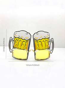 1pc Funny Beer Glasses - Transparent Plastic Party Glasses With Realistic Beer Foam Design, Lightweight And Durable, Suitable For Bartenders, Birthday Parties, Beer Festivals, Photo Booth Props - Adult Novelty Drinking Glasses, Beer Themed Accessories, Christmas, New Year, Valentine's Day, Party Activities, Fun Design - Yellow - View 8