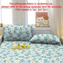 1pc  Floral Sunlight Blue Pattern Print Pillowcase, Bedroom Use Envelope Closure Soft Pillow Cover, Bedding - Multicolor - View 5