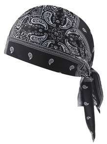 1 Peça de Bandana Elástica de Tecido/Estampa de Piratas, Design Aleatório Devido ao Corte, Adequada para Ciclismo, Esportes, Unissex