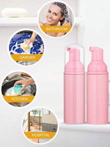 60ml Pink Foam Pump Bottle, Eyelash Shampoo Bottle, Travel Foam Pump Bottle, Empty Plastic Bottle, Refillable Mini Soap Dispenser, For Hand Soap,Lash Shampoo,Body Wash,Suitable For Traveling, Staying At Home, And Students Returning To School Travel Essentials School Supplies Holiday Camping Holiday Essentials Vacation Accessories Perfume For Women Perfume For Men Perfume Beach - Pink - View 8