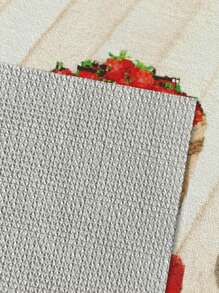 1pc  Fruit Printed Kitchen Mat, Garden Style Non-Slip Backing  Indoor Entrance Mat, Door Mat Outdoor Carpet, For Living Room, Bedroom, Bathroom, Kitchen Decoration