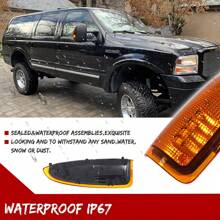 2pcs Amber Yellow LED Side Mirror Marker Turn Signal Light For F-250 F-350 F-450 F-550 F-650 Super Duty 2003-2007 & Excursion 2000-2005,Replace OEM 5C3Z-17682-EAA 5C3Z-17683-EAA - Amber Yellow Lens - View 6