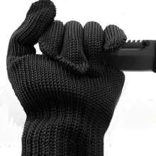 Par Guantes Proteccion Anticorte Hilo Acero Inoxidable, 1 Par De Guantes Resistentes A Cortes De Malla De Acero Inoxidable, Guante De Malla Metálica Para Carnicero, Para Cortar Carne, Procesamiento De Alimentos, Afilar Cuchillos, Descascarar Ostras - Negro - Ver 6