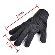 Par Guantes Proteccion Anticorte Hilo Acero Inoxidable, 1 Par De Guantes Resistentes A Cortes De Malla De Acero Inoxidable, Guante De Malla Metálica Para Carnicero, Para Cortar Carne, Procesamiento De Alimentos, Afilar Cuchillos, Descascarar Ostras - Negro - Ver 7