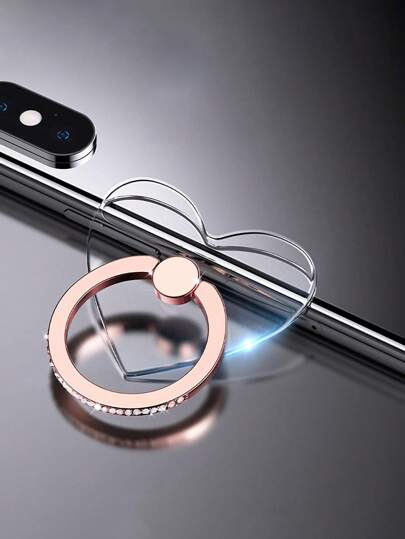 1개 투명 폰 링 홀더 휴대폰 지문 링 스탠드 지문 그립 360도 회전 아이폰, 안드로이드폰과 호환 생일, 가족, 친구를 위한 선물용 지문 링 홀더, 폰 그립, 폰 악세서리