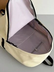 Large Capacity Waterproof Vintage School Backpack For High School & College Students, Commuting & Travel - Yellow - View 6