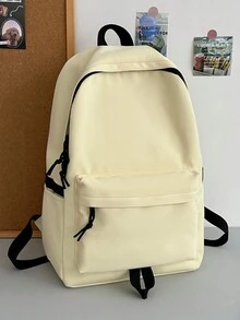 Large Capacity Waterproof Vintage School Backpack For High School & College Students, Commuting & Travel - Yellow - View 5