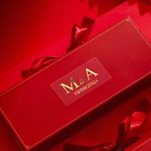 Custom Clear Square Stickers With Elegant Gold Foil - Perfect For Wedding Decor Enhancements, Personalized Engagement Announcements, Or Exclusive Party Favors - Tailor With Your Date And Initials, For Anniversaries, For Valentine's Day, For Mother's Day, For Children's Day, For Father's Day, For Graduation, For Weddings, For Housewarming Living Room, Bedroom, Tea Room, Home, Office, Dining Room, Bathroom, School, Back To School Supplies, Warm Ambience, Home & Living, Customized Stickers - Style B - View 12