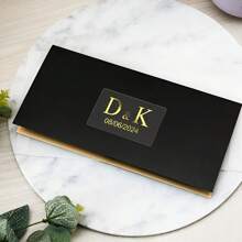 Custom Clear Square Stickers With Elegant Gold Foil - Perfect For Wedding Decor Enhancements, Personalized Engagement Announcements, Or Exclusive Party Favors - Tailor With Your Date And Initials, For Anniversaries, For Valentine's Day, For Mother's Day, For Children's Day, For Father's Day, For Graduation, For Weddings, For Housewarming Living Room, Bedroom, Tea Room, Home, Office, Dining Room, Bathroom, School, Back To School Supplies, Warm Ambience, Home & Living, Customized Stickers - Style B - View 4