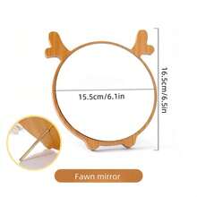 1pc 桌面卡通个人化妆镜、可爱创意化妆镜、桌面立式木框镜、可折叠单面化妆镜、便携式台式梳妆镜、浴室化妆镜、学生台式镜、宿舍梳妆台镜、装饰镜、家居装饰、房间装饰、浴室配件 - 彩色 - 查看 12