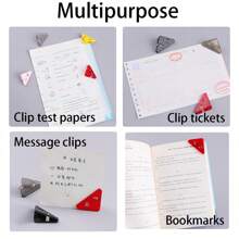 5/10/20件文具套装，包括回形针、三角回形针、活页夹、文件夹、边缘夹，适用于办公室、学校和家庭使用，返校，学校用品 - 彩色 - 查看 3