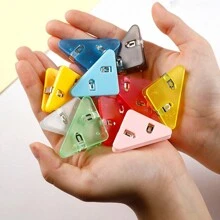 5/10/20件文具套装，包括回形针、三角回形针、活页夹、文件夹、边缘夹，适用于办公室、学校和家庭使用，返校，学校用品 - 彩色 - 查看 9