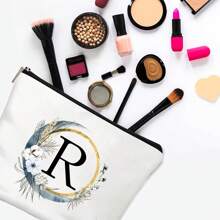 Nécessaire Personalizado com Coroa de Flores Boêmia e Monograma, Bolsa de Presente Personalizada, Necessaire de Cosméticos Fofo, Adequado para Casamento, Aniversário, Festival, Presente Ideal para Mulheres, Mães, Professoras, Amigas, Damas de Honra, Necessaire Escolar, Suprimentos Escolares, Organizador de Cosméticos, Itens de Quarto, Bolsas de Maquiagem, Organizador de Maquiagem, Armazenamento de Maquiagem, Nécessaire de Maquiagem