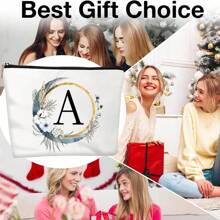 Nécessaire Personalizado com Coroa de Flores Boêmia e Monograma, Bolsa de Presente Personalizada, Necessaire de Cosméticos Fofo, Adequado para Casamento, Aniversário, Festival, Presente Ideal para Mulheres, Mães, Professoras, Amigas, Damas de Honra, Necessaire Escolar, Suprimentos Escolares, Organizador de Cosméticos, Itens de Quarto, Bolsas de Maquiagem, Organizador de Maquiagem, Armazenamento de Maquiagem, Nécessaire de Maquiagem