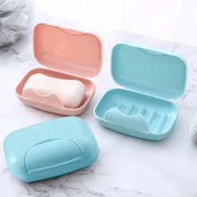 1 pieza Caja de jabón portátil de viaje, estuche impermeable y sellado para jabón con tapa y cierre, plato de jabón de plástico de unicolor, estuche de almacenamiento de jabón, artículos de baño, regalo para adolescentes, esencial de viaje, organizador de viaje para playa, vacaciones de verano, de vuelta a la escuela