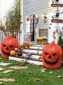 2 件万圣节南瓜叶草坪和庭院垃圾袋，重型可重复使用园艺树叶袋，户外秋季装饰秋季、圣诞节