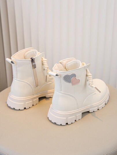 1pair Fashionable Heart Design Simple Kids  Boots