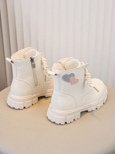 1pair Fashionable Heart Design Simple Kids  Boots